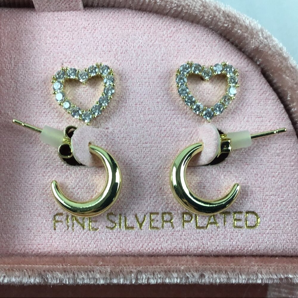 Fine Silver Plated Golden Tone Necklace and Earrings Set MSRP $50 - Picture 2 of 5